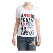 Moschino Alfabet Bokstäver Print T-shirt White, Dam