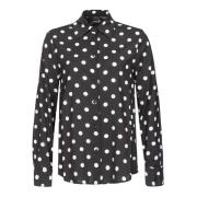 PINKO Polka-dot Stretch Skjorta Black, Dam