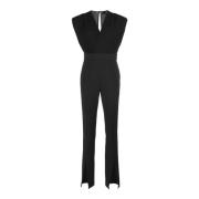 Pinko Svart ärmelös jumpsuit med höga midjbyxor Black, Dam