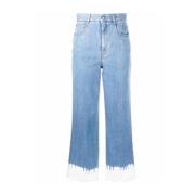 Stella McCartney Tie-Dye Cropped Jeans Stilfull Denim Blue, Dam