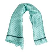 Trussardi Light-blue Silk Scarf Green, Dam