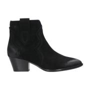 ASH Klassiska spetsiga ankelboots Black, Dam