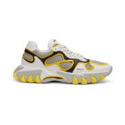 Balmain Läder och Mesh Låg-Top Sneakers Yellow, Herr