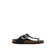 Birkenstock Svarta Gizeh Big Buckle Slides Black, Dam