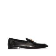 Dolce & Gabbana Klassiska Svarta Logo-Plaque Loafers Black, Herr