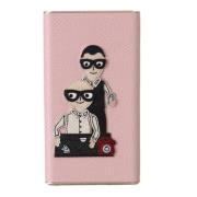 Dolce & Gabbana Rosa Läder Power Bank med Dgfamily Logo Pink, Dam