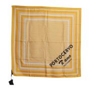 Dolce & Gabbana Gult Randigt Siden Fyrkantigt Foulard Halsduk Yellow, ...