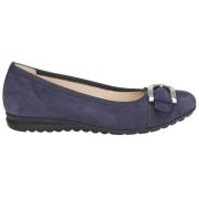 Gabor Stiliga Lace Casual Flats Blue, Dam