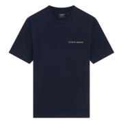 Lyle & Scott Broderad Logotyp T-shirt Blue, Herr