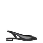 Stuart Weitzman Crystal Slingback Ballet Flat Black, Dam