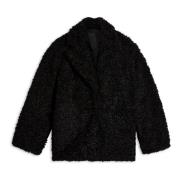 Axel Arigato Shearling Blazer med Asymmetrisk Veck Black, Dam