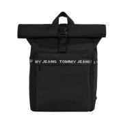 Tommy Jeans Svart Rolltoppryggsäck Black, Herr