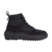 Tommy Jeans Svarta Ankelboots i Blandat Material Black, Herr