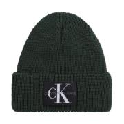 Calvin Klein Jeans Grön Monologo Patch Beanie Green, Herr