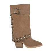 Alma EN Pena Studded Läder Ankelboots Brown, Dam