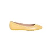 Tod's Gula Läder Ballerinaskor med Se Mönster Yellow, Dam