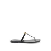 Tory Burch Jelly Thong Slides för sommaren Black, Dam