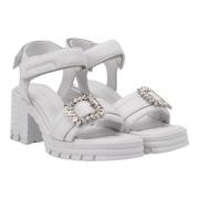 Kennel & Schmenger Chunky High Heel Sandaler med Spänne White, Dam