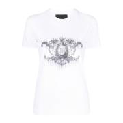 John Richmond Kortärmad T-shirt med Kontrastdesign White, Dam