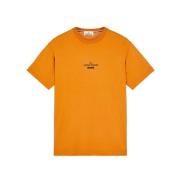 Stone Island Slim-Fit Tee med Logo Broderi Orange, Herr