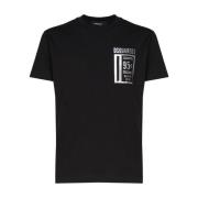 Dsquared2 Svarta T-shirts och Polos med 98% Bomull Black, Herr