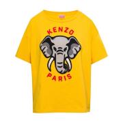Kenzo Gul T-shirt med Elefanttryck Yellow, Dam