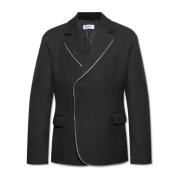 Off White Blazer med dekorativ dragkedja Black, Herr