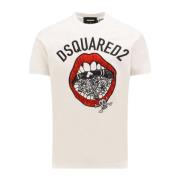 Dsquared2 Vit Crew-neck T-shirt, Cool Fit White, Herr