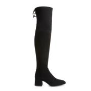 Stuart Weitzman Flareland Stretch Over-the-Knee Boot Black, Dam