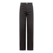 Rotate Birger Christensen Hög Midja Twill Byxor Black, Dam