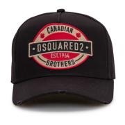 Dsquared2 Svart Baseballkeps med Böjd Skärm Black, Herr