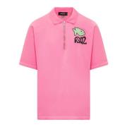 Dsquared2 Kortärmad polo med dragkedja Pink, Herr