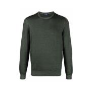 Barba Napoli Grön Crew Neck Ulltröja Green, Herr