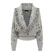 Alanui Bandana Cardi-Bomber Jacka Gray, Dam