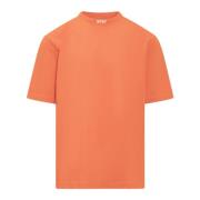 Heron Preston Orange T-shirt med korta ärmar och broderad logotyp Oran...