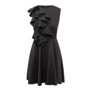 Rochas Ruffles Kort Klänning Black, Dam