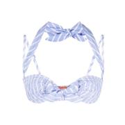 Ermanno Scervino Blå/Vit Randig Broderie Anglaise Bikini Topp Blue, Da...