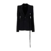 Ann Demeulemeester Snygg svart Rachele blazer i filt Black, Dam