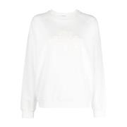 Tory Burch Vit Logo-Appliqué Sweatshirt White, Dam