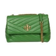 Tory Burch Chevron Konvertibel Axelväska Green, Dam