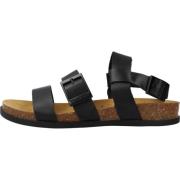 Kickers Elegant Buckle Flat Sandals Black, Dam