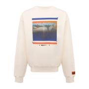 Heron Preston Bomullssweatshirt med logodetalj White, Herr