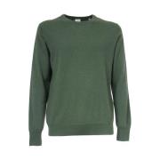 Aspesi Cashmere Ribbstickad Tröja med Rund Hals Green, Herr