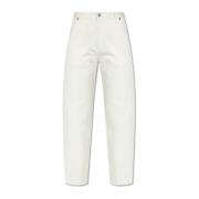 Victoria Beckham Jeans med böjda sömmar Beige, Dam