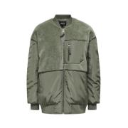 Only Fleece Mix Bomber Jacka Green, Dam