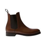 Scarosso Handgjorda Bruna Chelsea Boots i Kalvskinn Brown, Dam