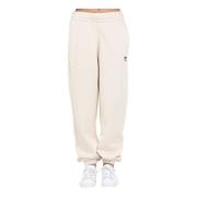 Adidas Originals Löst sittande sportbyxor i borstad fleece Beige, Dam