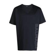 Balmain Blåa T-shirts och Polos med XL Präglad Logotyp Blue, Herr