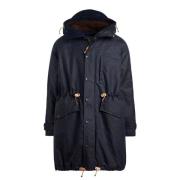 Manifattura Ceccarelli Mountain Parka Navy med Brun Foder Blue, Herr