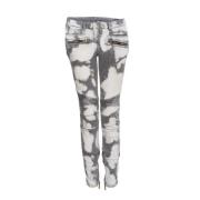 Balmain Pre-owned biker jeans with bleach stains Gray, Dam